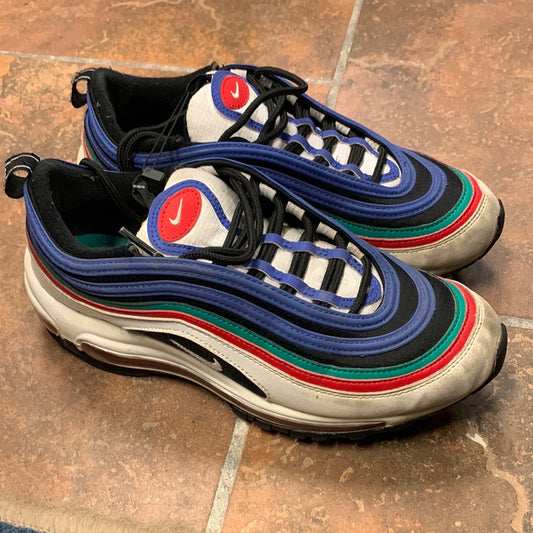 Nike Air Max 97 GS Size 6.5Y / Women's 8 - White Blue Green Red Shoes