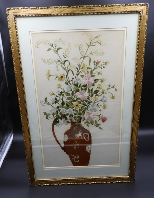Vintage Embroidered Floral Piece