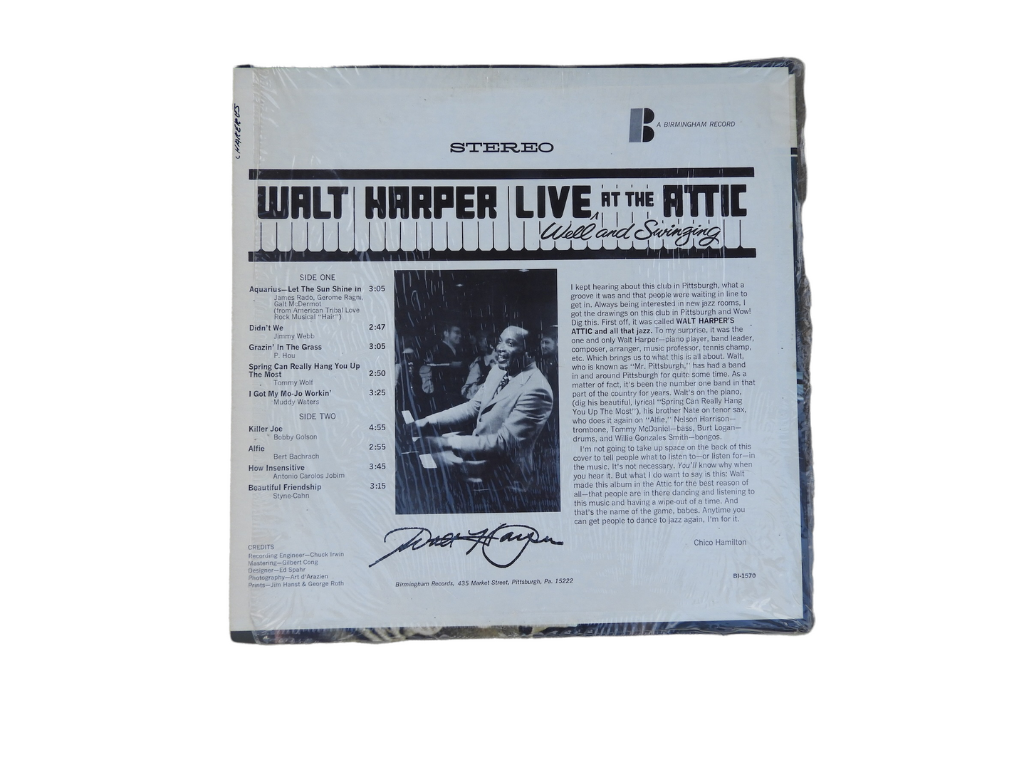 Walt Harper ~ Live At The Attic LP Vinyl Record (57275)