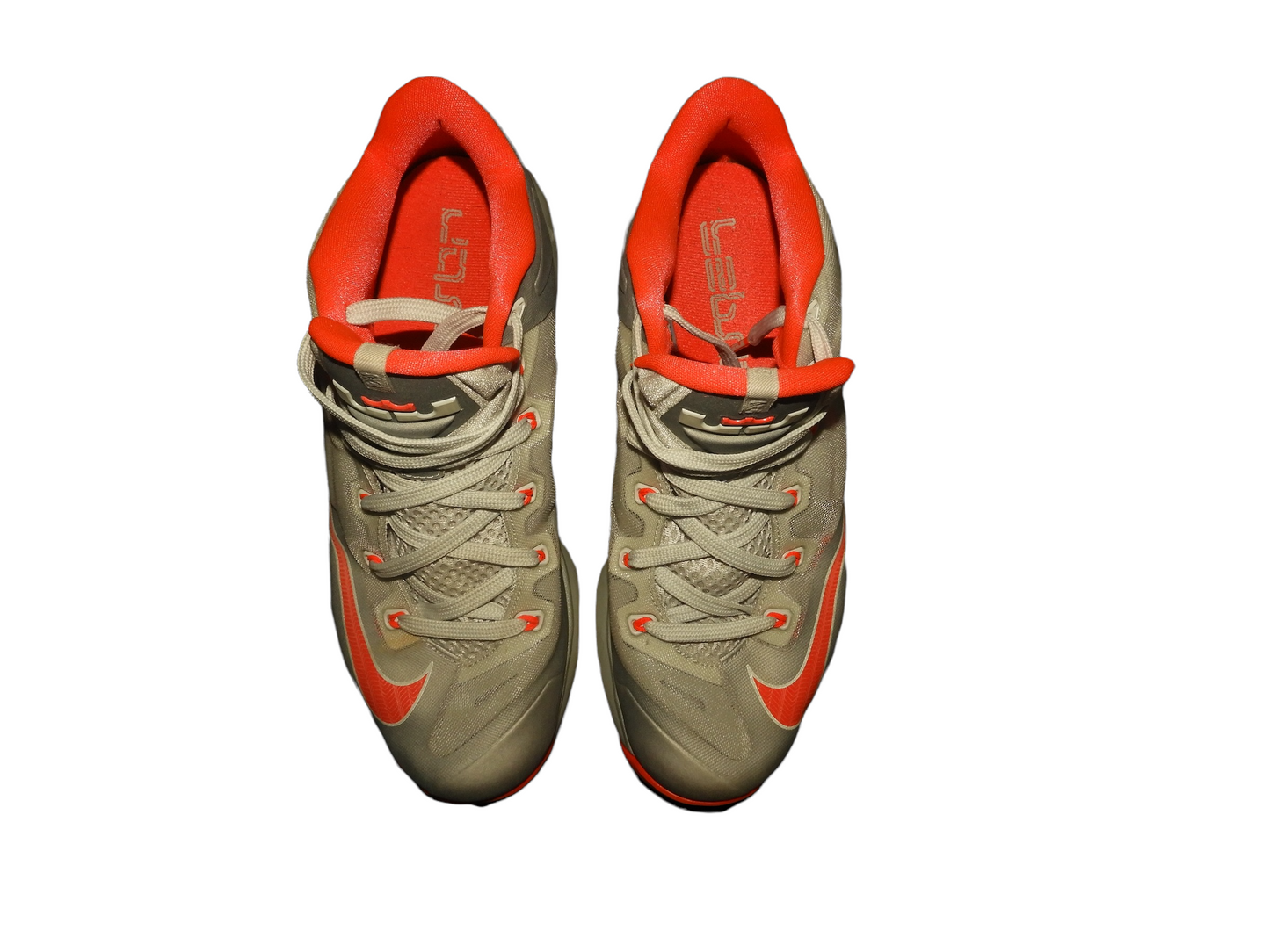 Nike LeBron 11 Low Laser Crimson 642849 001 Gray-Red Size-10.5