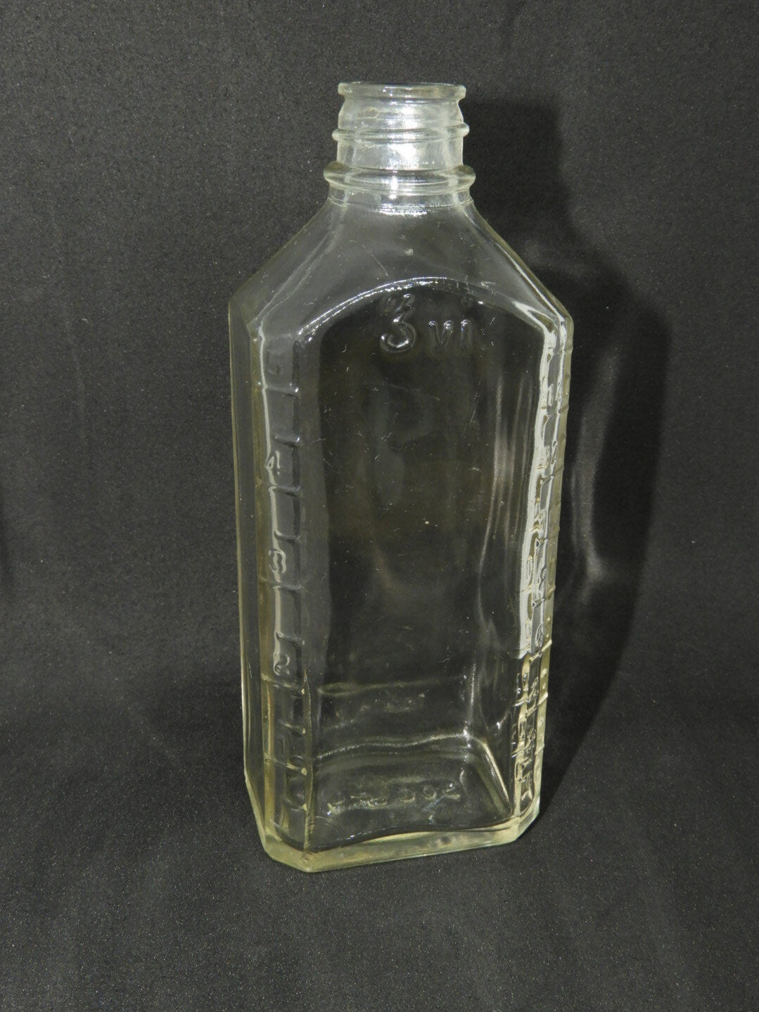 Vintage 6 oz Clear Glass Apothecary Bottle
