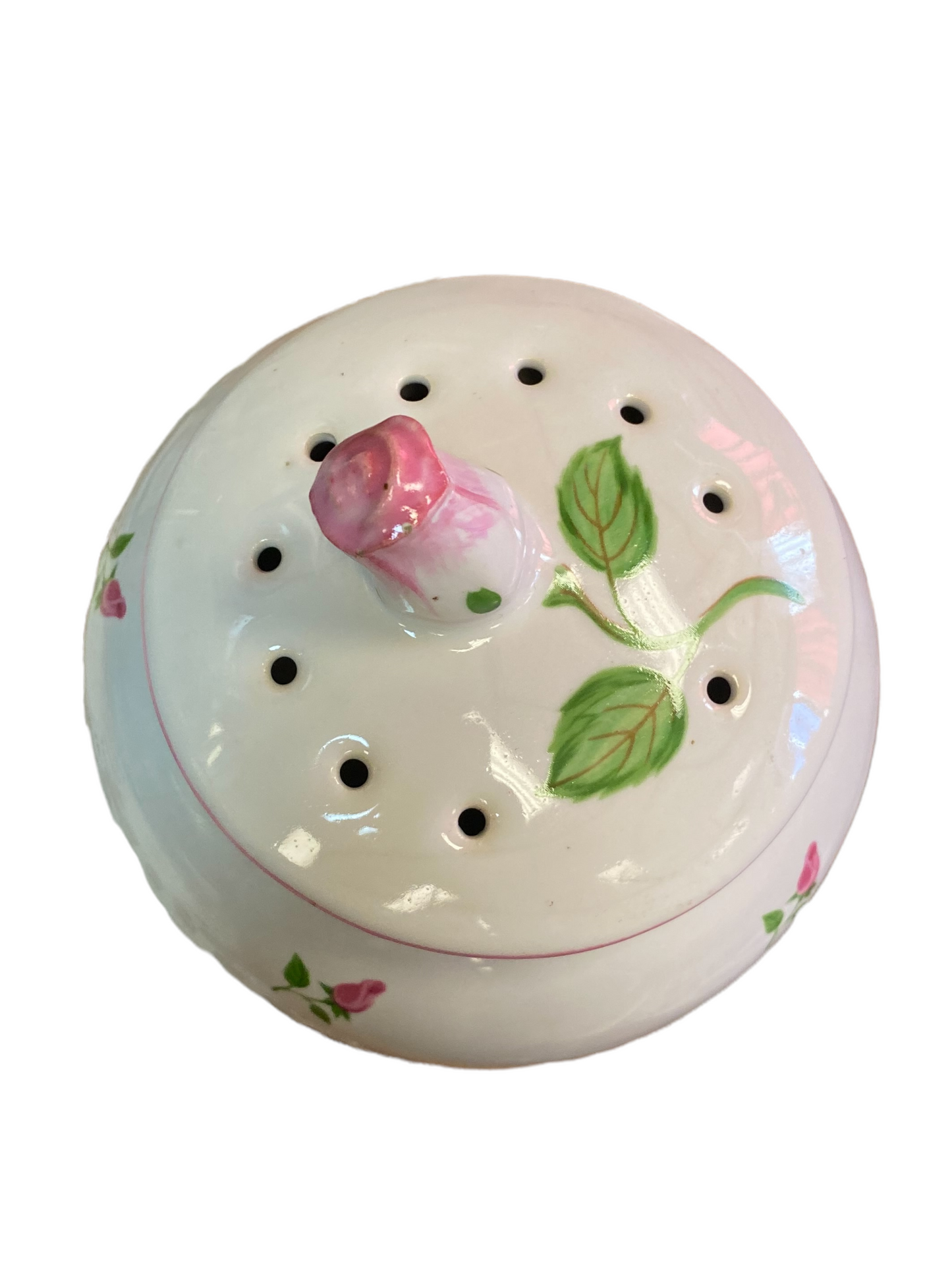 Vintage Teleflora Ceramic Rose Potpourri Pot Trinket Dish
