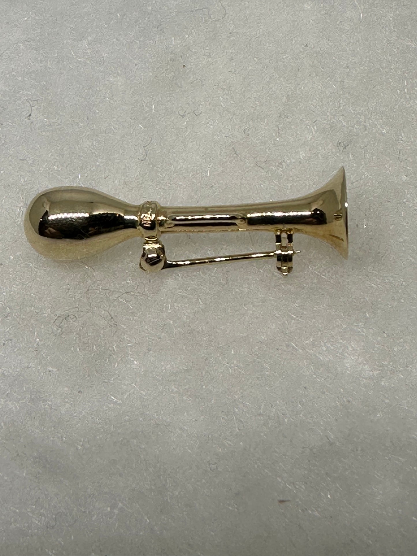 Antique Car Horn Lapel 14K Gold Pin