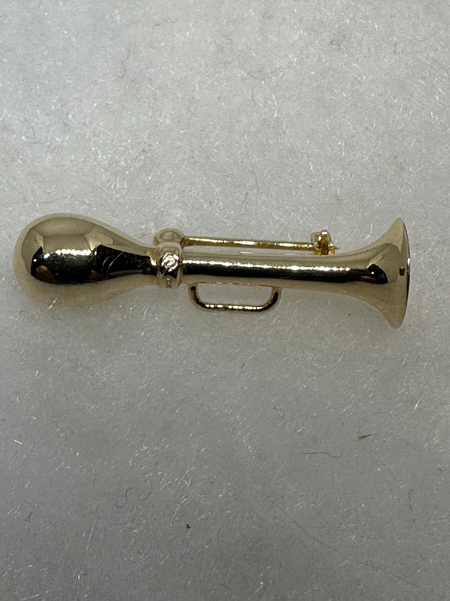 Antique Car Horn Lapel 14K Gold Pin