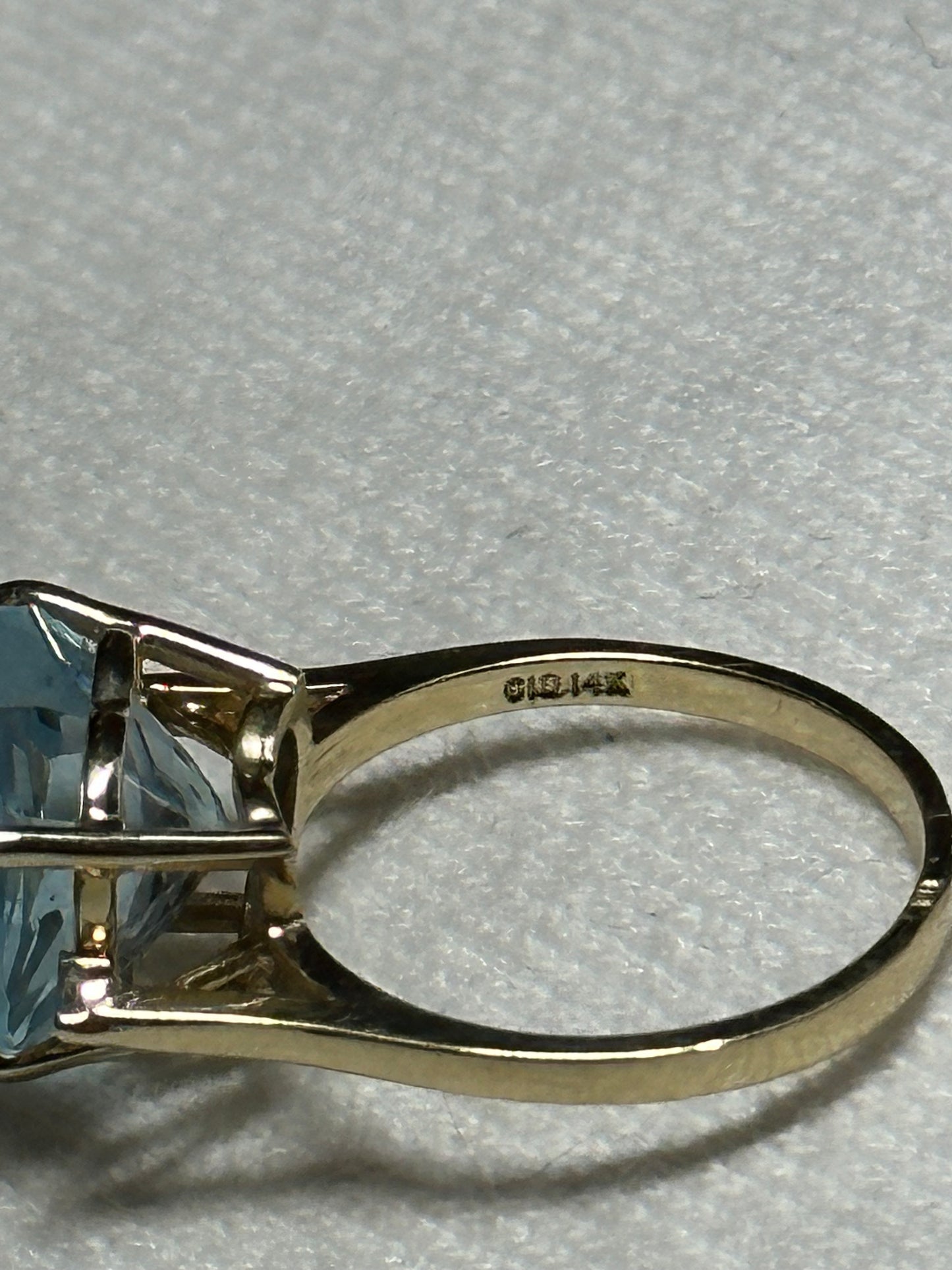 Vintage Heart-Shaped Blue Topaz & Diamond Accents 14K Yellow Gold Ring w/ Appraisal