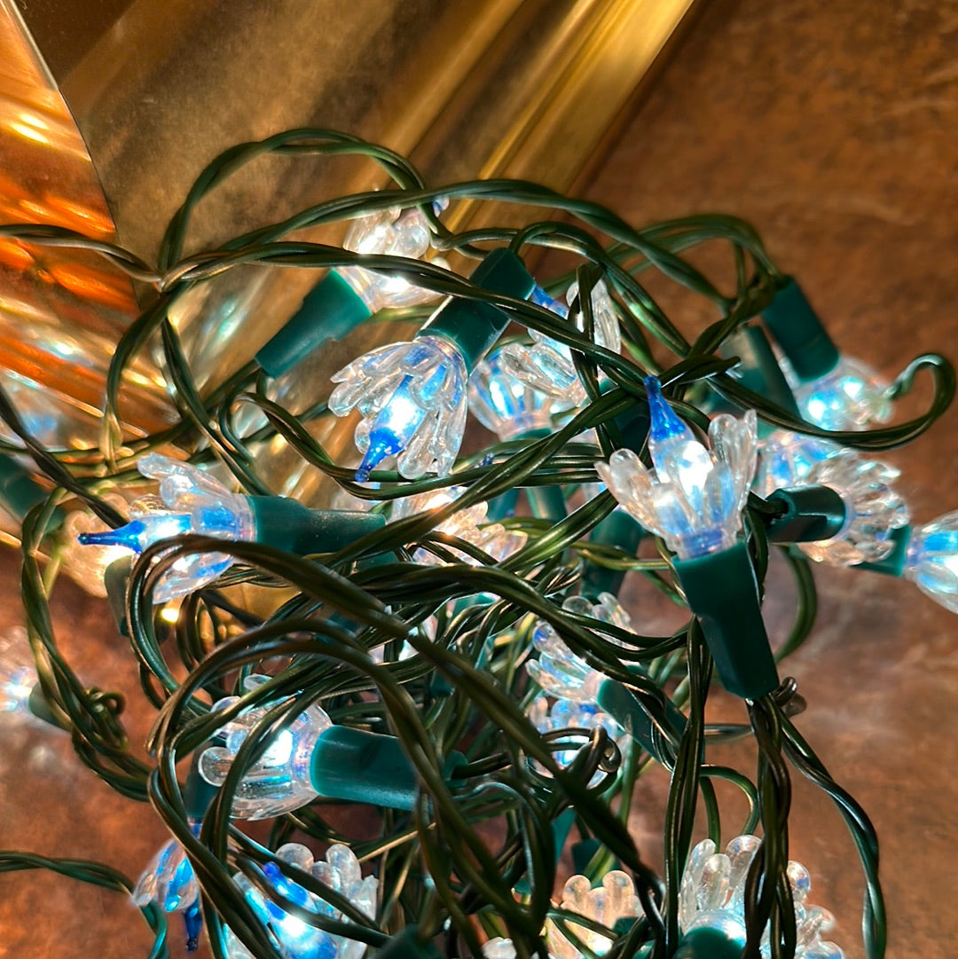 Vintage Christmas Holiday String Lights w/ Plastic Reflectors