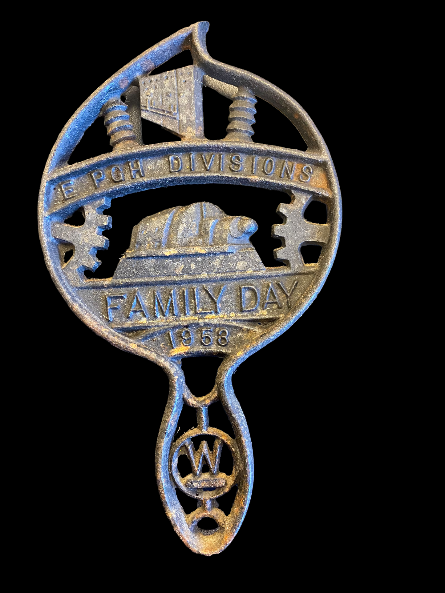 WESTINGHOUSE Electric E. Pittsburgh Div 1953 Family Day Trivet TRAFFORD FOUNDRY