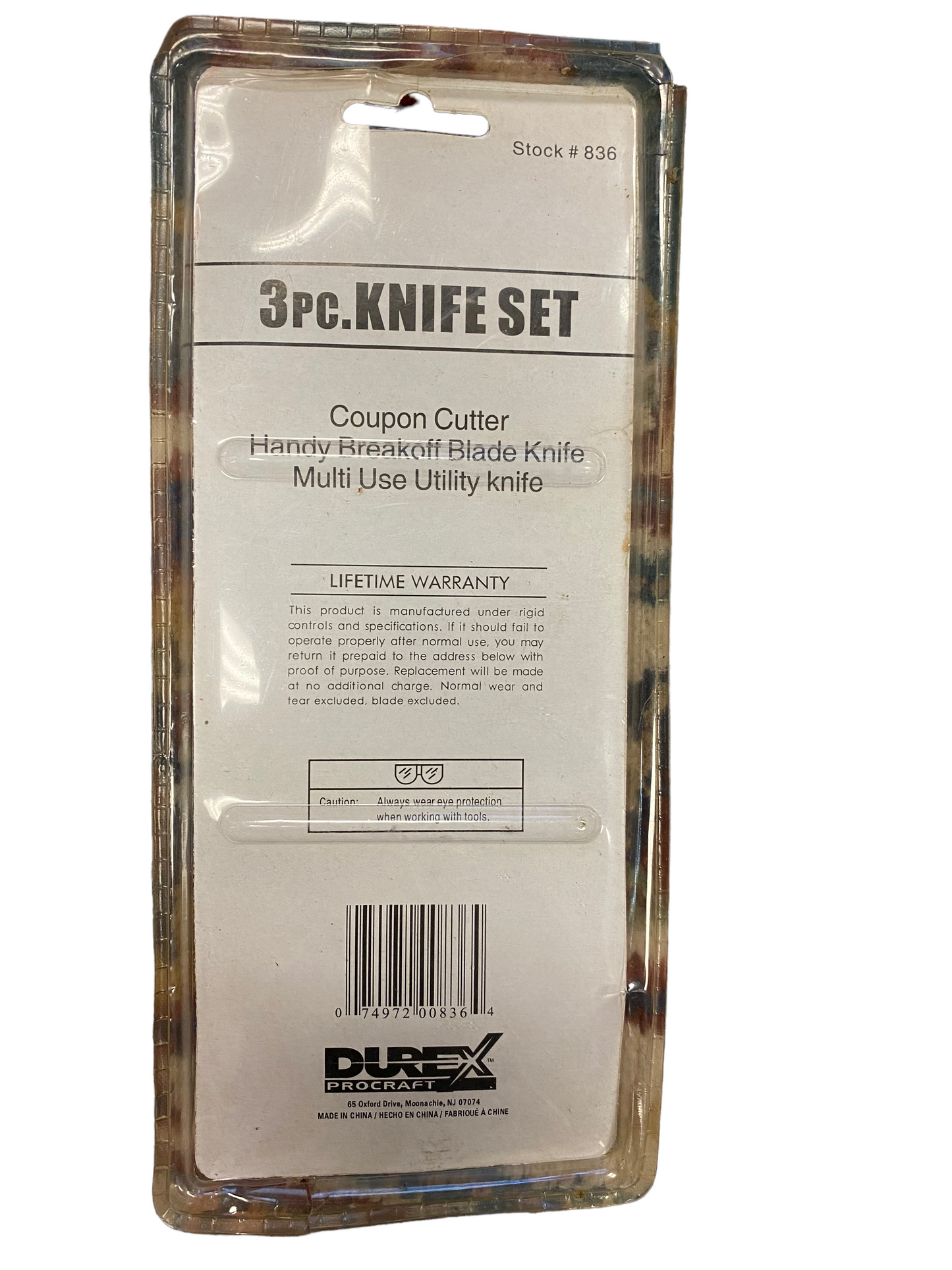 Durex Procraft 3pc Knife Set. Coupon Cutter.